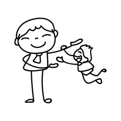 Hand drawing cartoon concept Happy Fathers Day.