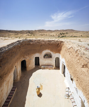 berber cave city underground in Tunisia
