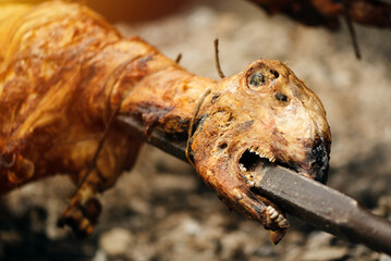 Spit roasted lamb