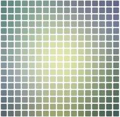 Yellow purple grey rounded mosaic background over white square