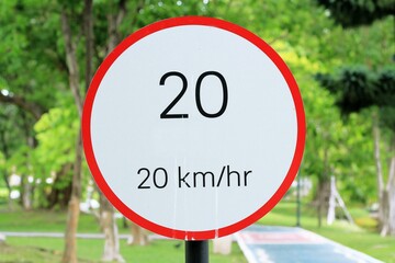 speed limit sign 20