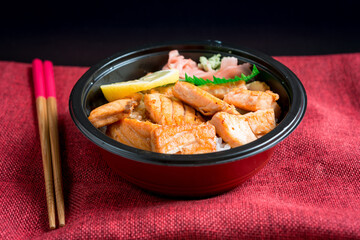 japanese food Salmon Chirashi Rice Bowl