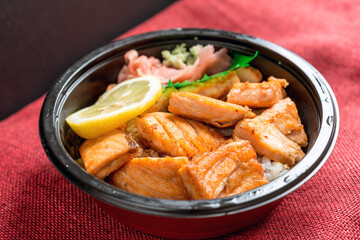 japanese food Salmon Chirashi Rice Bowl