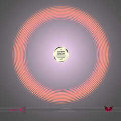 Vector round frame. Abstract graphic element on dark background.