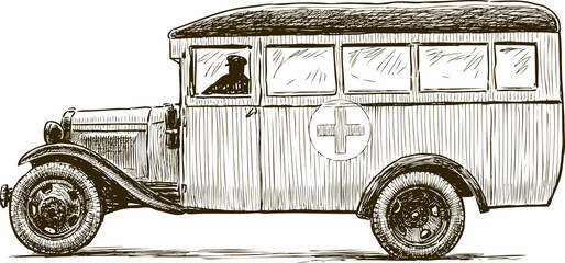 Ambulance bus of the Second World War © asmakar
