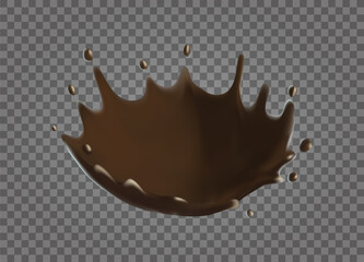 Chocolate splash. Realistic vector