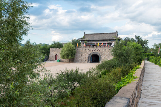 Gatehouse at Yehe Ancient City, a C16 fortified town located 30km south east of Siping, Jilin, China. The town is also known as Yehiel Bernard la Fold
