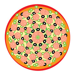 Pizza isolated on white backgroun. Food and cookingg.