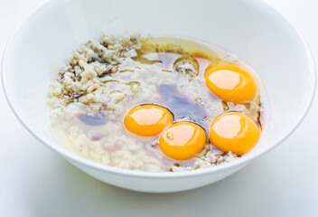 Egg yolk with pork