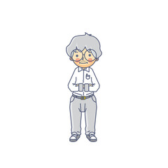 Old Teacher Professional Character Vector Illustration