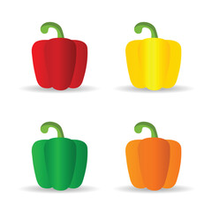 pepper food small set in color illustration