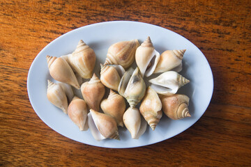 Steamed wing shell, seafood