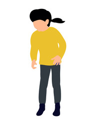Little girl jumping, joy, color silhouette