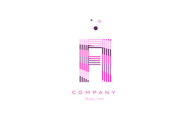 fi f i alphabet letter logo pink purple line icon template vector