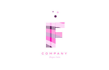 if i f alphabet letter logo pink purple line icon template vector