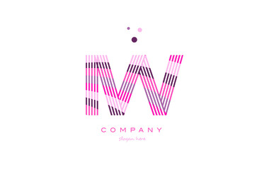 iw i w alphabet letter logo pink purple line icon template vector