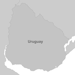 Uruguay Karte in Grau