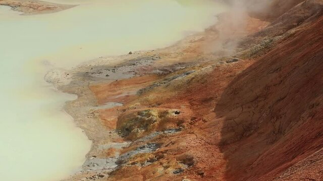 surreal landscape from Iceland, geothermal volcanic area near Myvatn