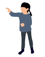 Little girl colored silhouette