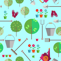 Seamless pattern on a light background. Agriculture or horticulture.
