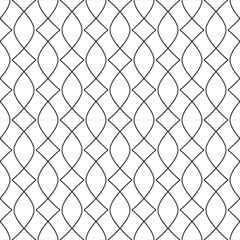 Vector seamless pattern. Modern stylish texture. Monochrome geometric pattern. Lattice with thin curved lines.