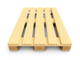 3D rendering wooden pallet isolated on white background