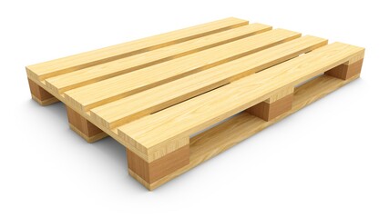 3D rendering wooden pallet isolated on white background