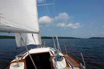 Obraz premium Journey on a sailing boat.Summer.