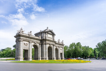 Obraz premium street view of downtown madrid, The city has a population of almost 3.2 million