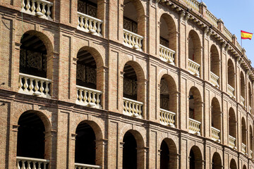 Obraz premium view of Colosseum in valencia, is Spain's third largest metropolitan area, with a population ranging from 1.7 to 2.5 million.
