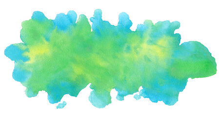 Huge Hand Painted Watercolor Splash Background - Green and Blue © designation