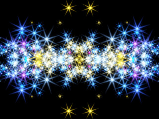 colorful stars and black background