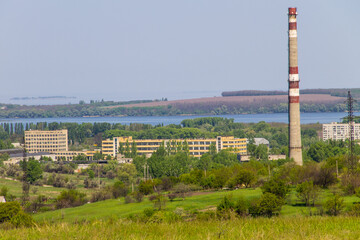 View on the Svetlovodsk town and the river Dnieper