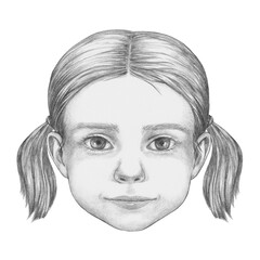 Portrait of Girl. Hand-drawn illustration.