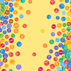 Vacation background with scattered summer icons