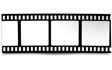 Film, movie, photo, filmstrip on white in black and white colors