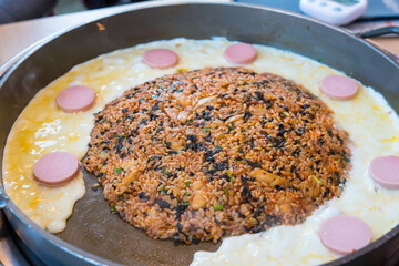 cooking Korean local food