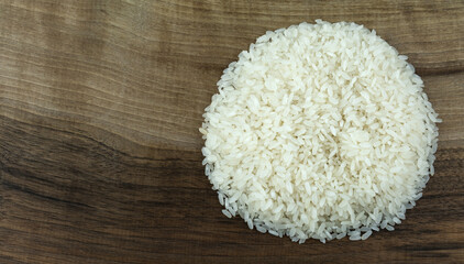 white rice on wooden board