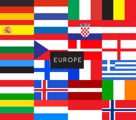 Europe : Flags of the world : Vector Illustration