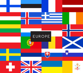 Europe : Flags of the world : Vector Illustration