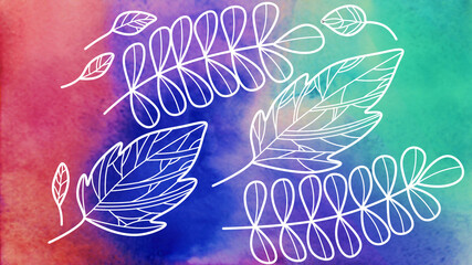 White leaves on bright background