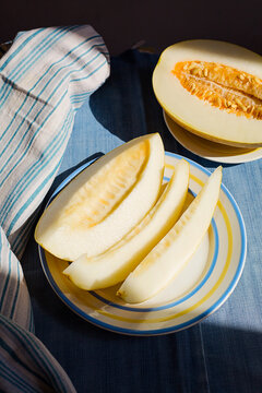 Sweet Yellow Melon Slices Healthy Food
 