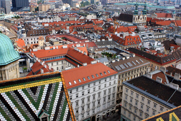 Fototapeta na wymiar View of Vienna from St. Stephen`s Cathedral, Austria