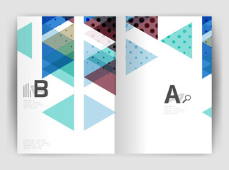 Vector triangle business annual report cover print template