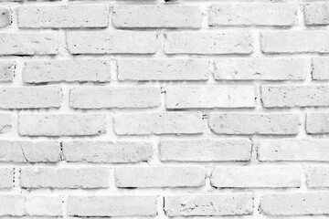 White grunge brick wall for background or texture