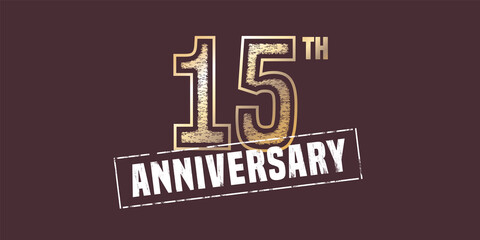 Obraz na płótnie Canvas 15 years anniversary vector icon, logo