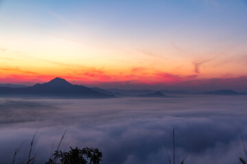 The morning sun with clouds.