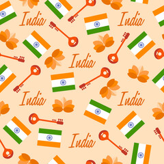 India : National Seamless Pattern : Vector Illustration