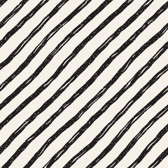 Decorative seamless pattern with handdrawn doodle lines. Hand painted grungy stripes background. Trendy endless freehand texture