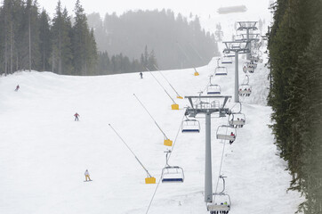 Ski lift in Bansko, Bulgaria